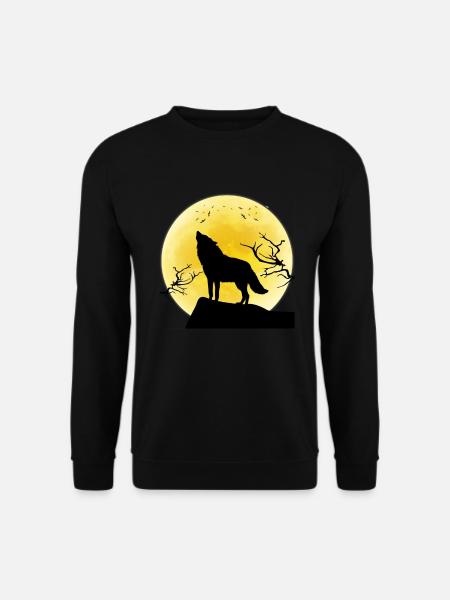 Full moon wolf gift - Unisex Sweatshirt - black