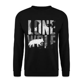 Lone wolf gift - Unisex Sweatshirt - black - Front - Alina (178cm) & Michal (187cm)