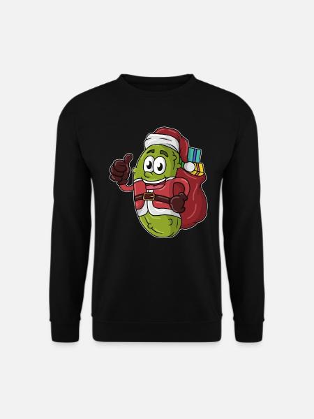 Frohe Weihnachten Merry Christmas Weihnachts Gurke - Unisex Pullover - Schwarz
