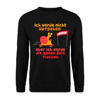 Nicht Aufgeben aber Fluchen Schnecke Joggen Laufen - Unisex Pullover - Schwarz - Vorne - Alina (178cm) & Michal (187cm)
