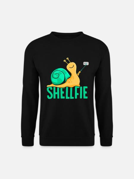 Süße Schnecke mit Shelfie Stick Shelfie Snail - Unisex Pullover - Schwarz
