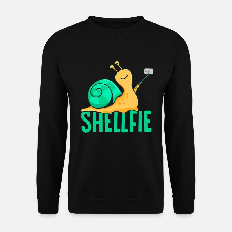 Süße Schnecke mit Shelfie Stick Shelfie Snail - Unisex Pullover - Schwarz