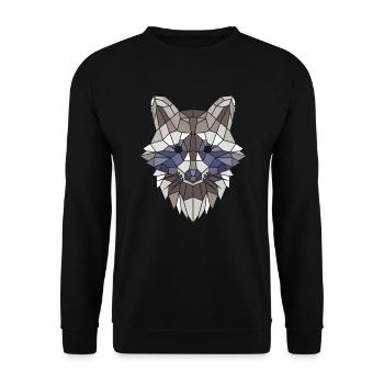 Polygon Art Geometric Raccoon Gift - Unisex Sweatshirt - black - Front - Alina (178cm) & Michal (187cm)