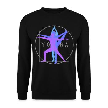 Homme de vitruve yoga yoga mouvement logo dames - Sweat-shirt Unisexe - noir - Devant - Alina (178cm) & Michal (187cm)