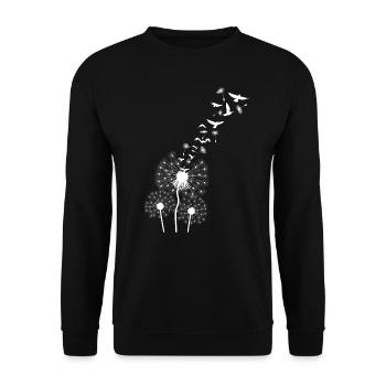 Pissenlits doux pissenlit avec oiseaux dames d'été - Sweat-shirt Unisexe - noir - Devant - Alina (178cm) & Michal (187cm)