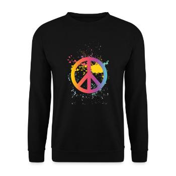 Colorfull peace sign peace symbol peace - Unisex Sweatshirt - black - Front - Alina (178cm) & Michal (187cm)