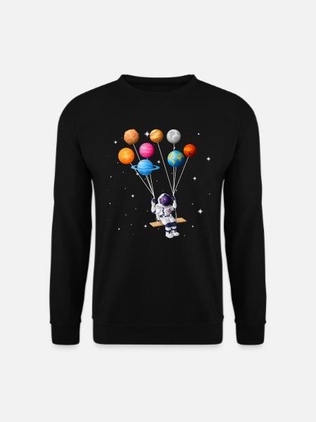 Astronaut Planet Schaukel Sonnensystem Sonne Erde - Unisex Pullover - Schwarz
