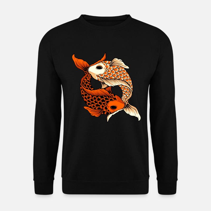 Yin Yang Koi Karpen Koi Teich Japan Fische Symbol - Unisex Pullover - Schwarz