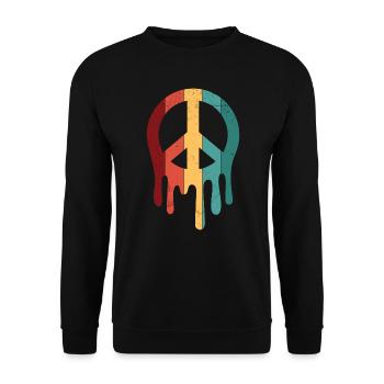 Signe de paix en cours - Sweat-shirt Unisexe - noir - Devant - Alina (178cm) & Michal (187cm)