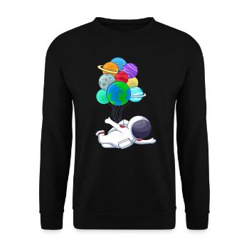Cosmonaute astronaute sur la planète Ballon ballon - Sweat-shirt Unisexe - noir - Devant - Alina (178cm) & Michal (187cm)