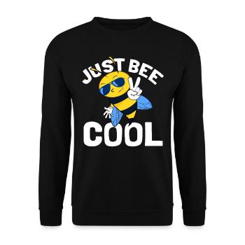 Just Bee Cool - Süße Biene Hummel Wespe - Unisex Pullover - Schwarz - Vorne - Alina (178cm) & Michal (187cm)