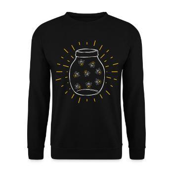 Süße Glühwürmchen im Glas - Unisex Pullover - Schwarz - Vorne - Alina (178cm) & Michal (187cm)