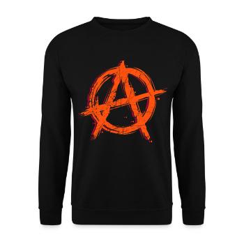 Anarchie Logo Grafitti Kunst Art Symbol Zeichen - Unisex Pullover - Schwarz - Vorne - Alina (178cm) & Michal (187cm)