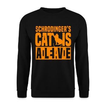 Schrödinger's Katze lebt stirbt lebendig oder tot - Unisex Pullover - Schwarz - Vorne - Alina (178cm) & Michal (187cm)
