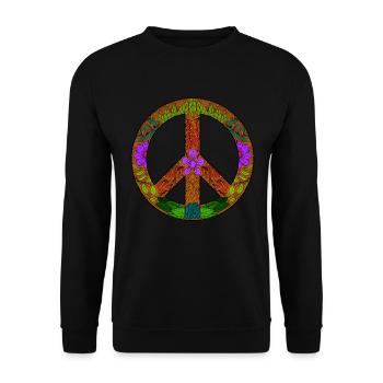 Garten Gärtner Peace Zeichen Symbol für Frieden - Unisex Pullover - Schwarz - Vorne - Alina (178cm) & Michal (187cm)