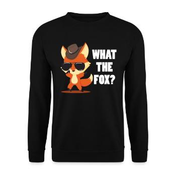 Qu'est-ce que le renard? Renard cool avec chapeau et lunettes de soleil - Sweat-shirt Unisexe - noir - Devant - Alina (178cm) & Michal (187cm)