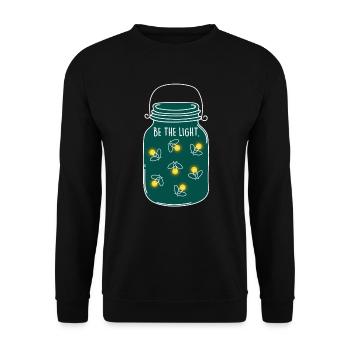 Be the light! Camping nature firefly summer - Unisex Sweatshirt - black - Front - Alina (178cm) & Michal (187cm)