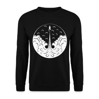 Rocket launch space universe to planets - Unisex Sweatshirt - black - Front - Alina (178cm) & Michal (187cm)