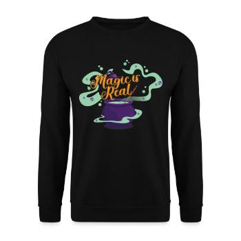 Magic is real witch magic potion magic Halloween - Unisex Sweatshirt - black - Front - Alina (178cm) & Michal (187cm)