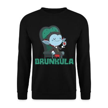 Drunkula vampire avec alcool vin bière boire amusant - Sweat-shirt Unisexe - noir - Devant - Alina (178cm) & Michal (187cm)