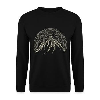 Abstract mountain camping illustration gift - Unisex Sweatshirt - black - Front - Alina (178cm) & Michal (187cm)