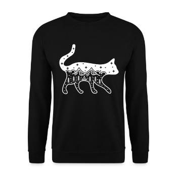 Outdoor Cat Mountains Walt Nature Camping Hiking - Unisex Sweatshirt - black - Front - Alina (178cm) & Michal (187cm)