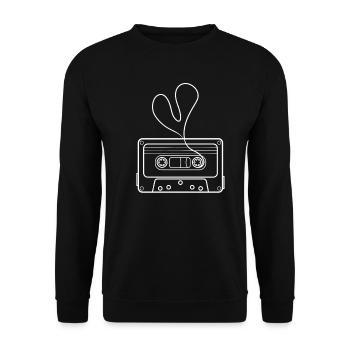 Music cassette with heart drawing - Unisex Sweatshirt - black - Front - Alina (178cm) & Michal (187cm)