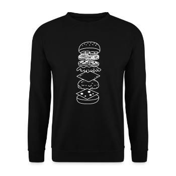 Burger - Unisex Pullover - Schwarz - Vorne - Alina (178cm) & Michal (187cm)