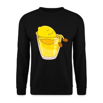 Sweet lemon in lemon lemonade soft drink - Unisex Sweatshirt - black - Front - Alina (178cm) & Michal (187cm)