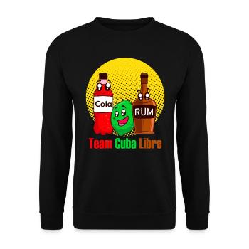 Team Cuba Libre Rum Cola Party Longdrink Getränk - Unisex Pullover - Schwarz - Vorne - Alina (178cm) & Michal (187cm)