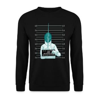 Fechten mit Degen Verhaftung - Unisex Pullover - Schwarz - Vorne - Alina (178cm) & Michal (187cm)