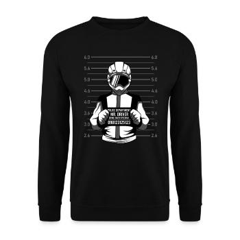 Motocross downhill rider joke fun arrest - Unisex Sweatshirt - black - Front - Alina (178cm) & Michal (187cm)