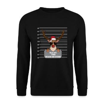 Breaking and Entering Nikolaus Reindeer Christmas - Unisex Sweatshirt - black - Front - Alina (178cm) & Michal (187cm)