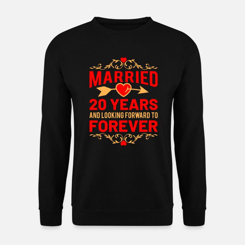 20 years married wedding anniversary gift - Unisex Sweatshirt - black