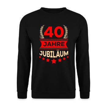 40 Dienstjubiläum 40 Dienst Jahre Geschenk - Unisex Pullover - Schwarz - Vorne - Alina (178cm) & Michal (187cm)