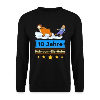 10 Dienstjubiläum Firmenjubiläum - Unisex Pullover - Schwarz - Vorne - Alina (178cm) & Michal (187cm)