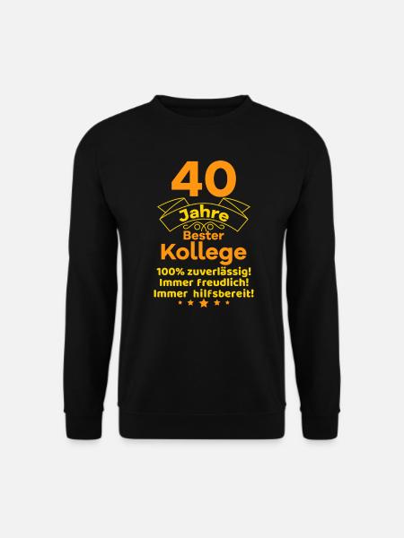 40 Jahre bester Kollege Dienstjubiläum Geschenk - Unisex Pullover - Schwarz