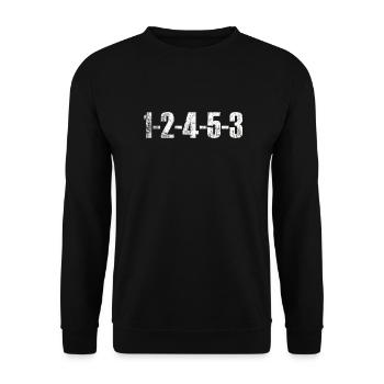 5 Zylinder Motor Spruch Auto Mechaniker Geschenk - Unisex Pullover - Schwarz - Vorne - Alina (178cm) & Michal (187cm)