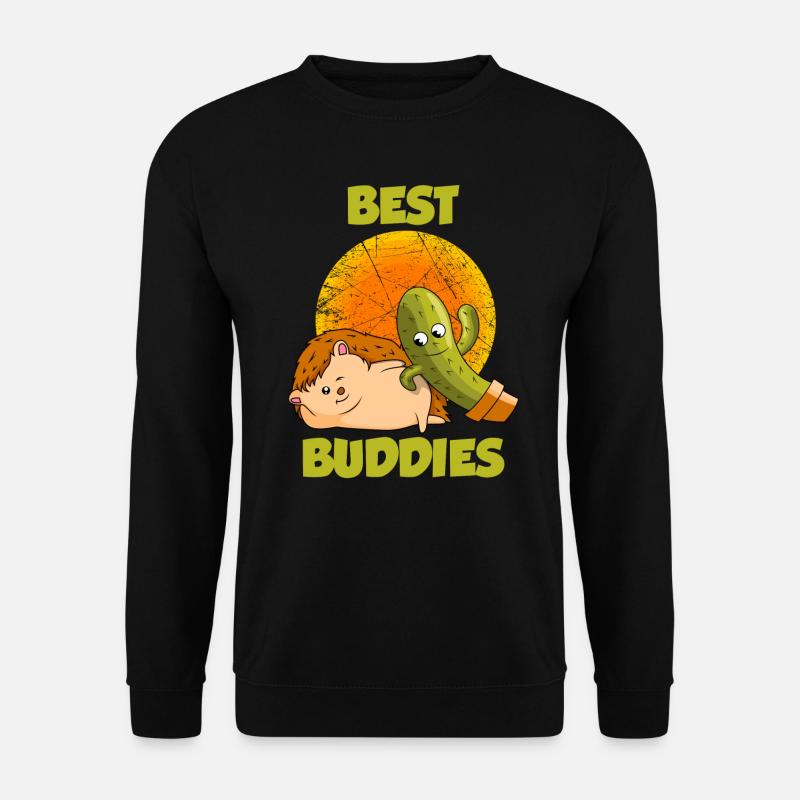 Igel Kaktus Best Buddies - Unisex Pullover - Schwarz