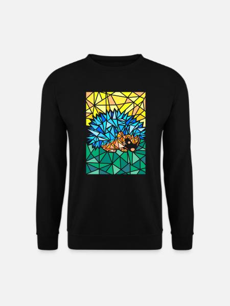 Igel Polygon Abstrakte Kunst - Unisex Pullover - Schwarz