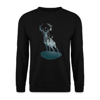 Cerf cerf silhouette conception animale - Sweat-shirt Unisexe - noir - Devant - Alina (178cm) & Michal (187cm)
