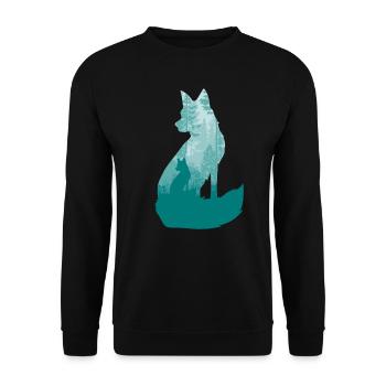 Silhouette de renard dans la forêt - Sweat-shirt Unisexe - noir - Devant - Alina (178cm) & Michal (187cm)