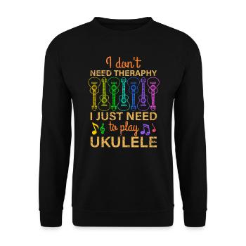 No Therapy I Just Need Ukulele Uke Gift - Unisex Sweatshirt - black - Front - Alina (178cm) & Michal (187cm)