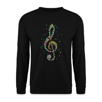 Musician treble clef clef music - Unisex Sweatshirt - black - Front - Alina (178cm) & Michal (187cm)
