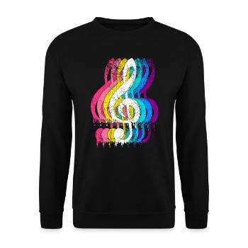 Musician clef treble clef music - Unisex Sweatshirt - black - Front - Alina (178cm) & Michal (187cm)