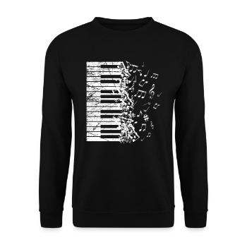 Piano art keyboard artist music instrument - Unisex Sweatshirt - black - Front - Alina (178cm) & Michal (187cm)