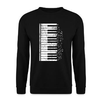 Keyboard piano piano music musical notes gift - Unisex Sweatshirt - black - Front - Alina (178cm) & Michal (187cm)