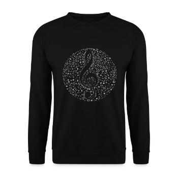 Clef music musician gift choir - Unisex Sweatshirt - black - Front - Alina (178cm) & Michal (187cm)