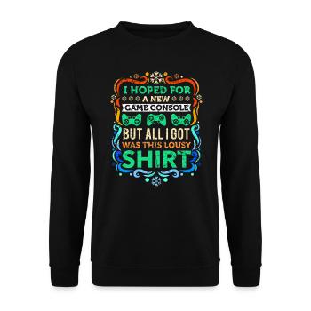Irony Ugly Christmas Gamer Gaming Gift - Unisex Sweatshirt - black - Front - Alina (178cm) & Michal (187cm)