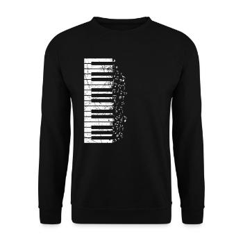 Cadeau de musique asymétrique de joueur de clavier de piano - Sweat-shirt Unisexe - noir - Devant - Alina (178cm) & Michal (187cm)